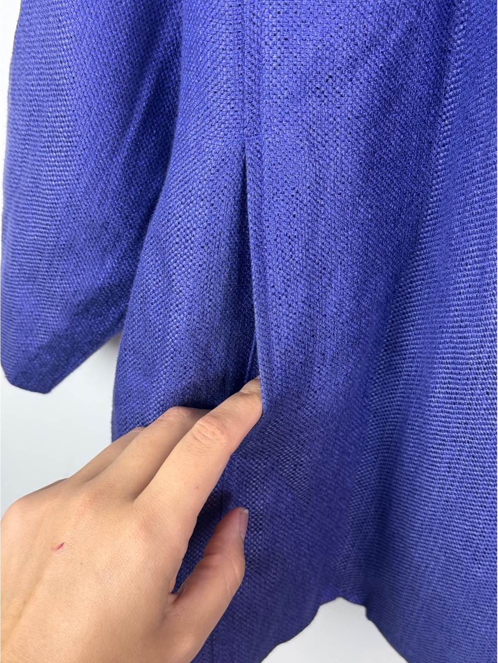Eileen Fisher Linen Basket Sheen Jacket 3X Purple Open Front 3/4 Sleeve - Picture 5 of 12